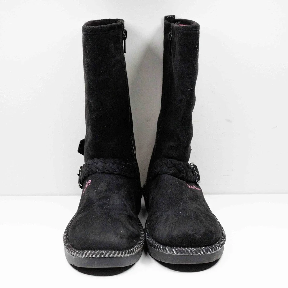 SKECHERS Toasty Toes Black Pink Fleece Lined Winter Boots Youth Girls‎ Sz 2